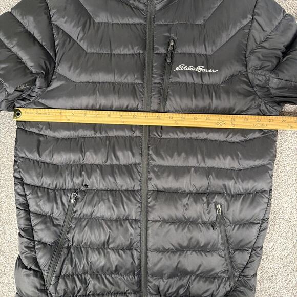 Eddie Bauer Jacket Mens M Black EB800 First Ascent Goose Down Puffer Full Zip - Picture 8 of 9